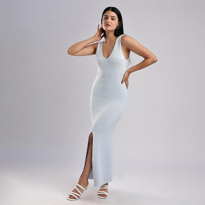 Calvin Klein Jeans Polyester v-Neck Maxi Dresses ,plein air