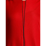 Women's Polyester Stylised Neck Piping Detail Shift Midi Dress - Red