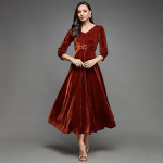 Miss Chase Women's Halter-Neck Cap-Sleeve Pleated Embellished Georgette Maxi Dress ,iron rust