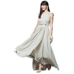 Miss Chase Women's Halter-Neck Cap-Sleeve Pleated Embellished Georgette Maxi Dress , feijoa green