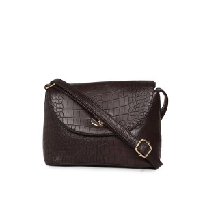 Coffee Brown Textured Shoulder Bag